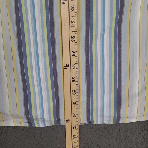 Bachrach Shirt Men's Large Blue White Striped Button Down Long Sleeve - Picture 12 of 12